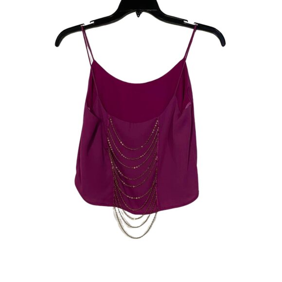 NWT Arden B. Magenta Draped Cami Top w/ Gold Chain Back – Sexy & Elegant - Picture 3 of 10